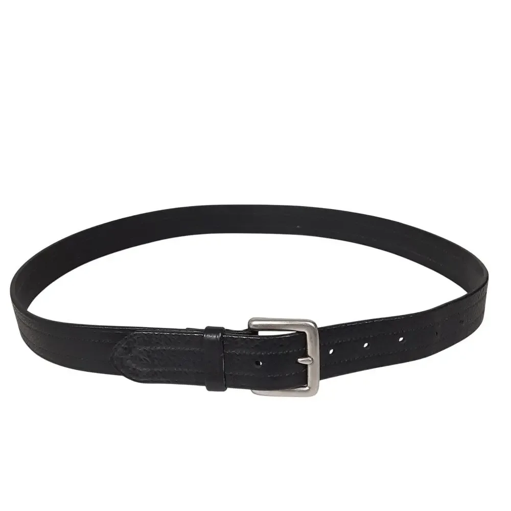Eddie Bauer Genuine Leather Black Belt Brass Buckle Mens 40 Utility Minimal